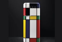 Smeg steekt koelkast in kunstig kleedje smeg kunst koelkast