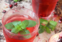 Recept: granaatappel-munt water granaatappel munt water