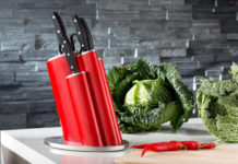 Het Wesco messenblok heeft de vrolijkste kleurtjes