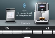 Siemens EQ.9 espressomachine met HomeConnect app